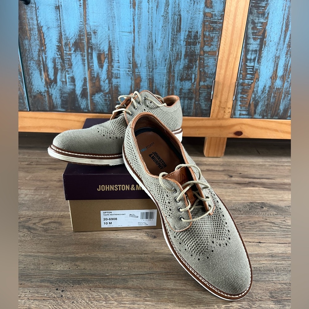 Johnston & Murphy Men’s  UPTON TAUPE HEATHERED KNIT Size 10M